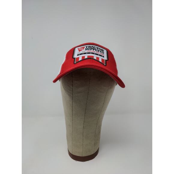 Tractor Supply Company Meshback Snapback Hat Embroidered Logo Red White - Picture 2 of 11